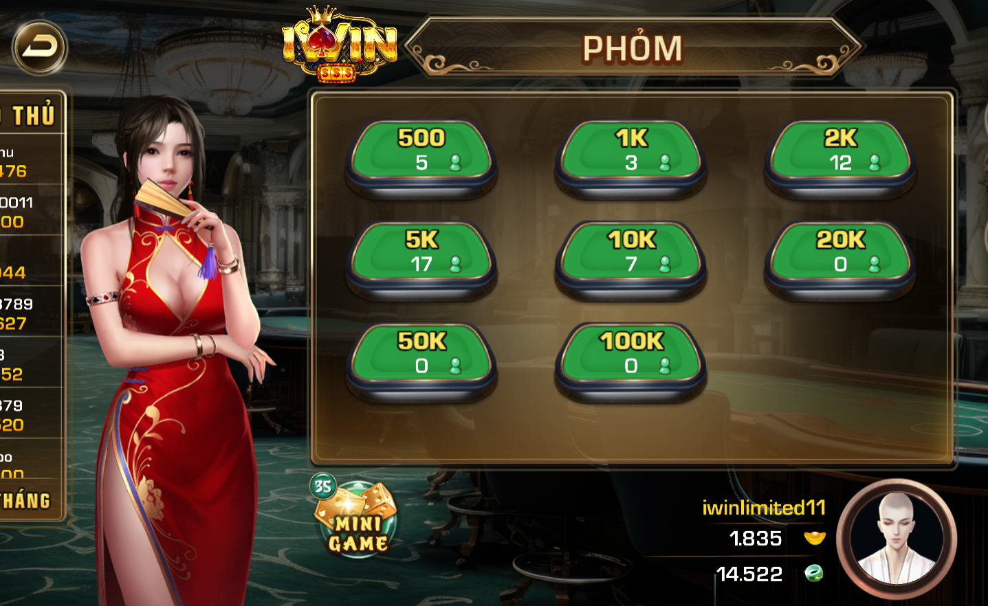 Hướng dẫn các bước vào chơi game Phỏm tại iWin